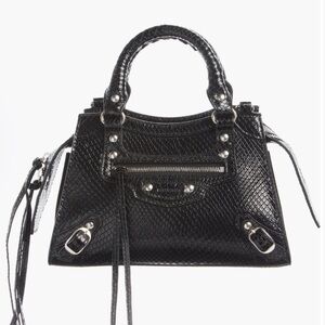 NEW🔥BALENCIAGA Mini Neo Classic City Snake Embossed Leather Top Handle Bag🔥
